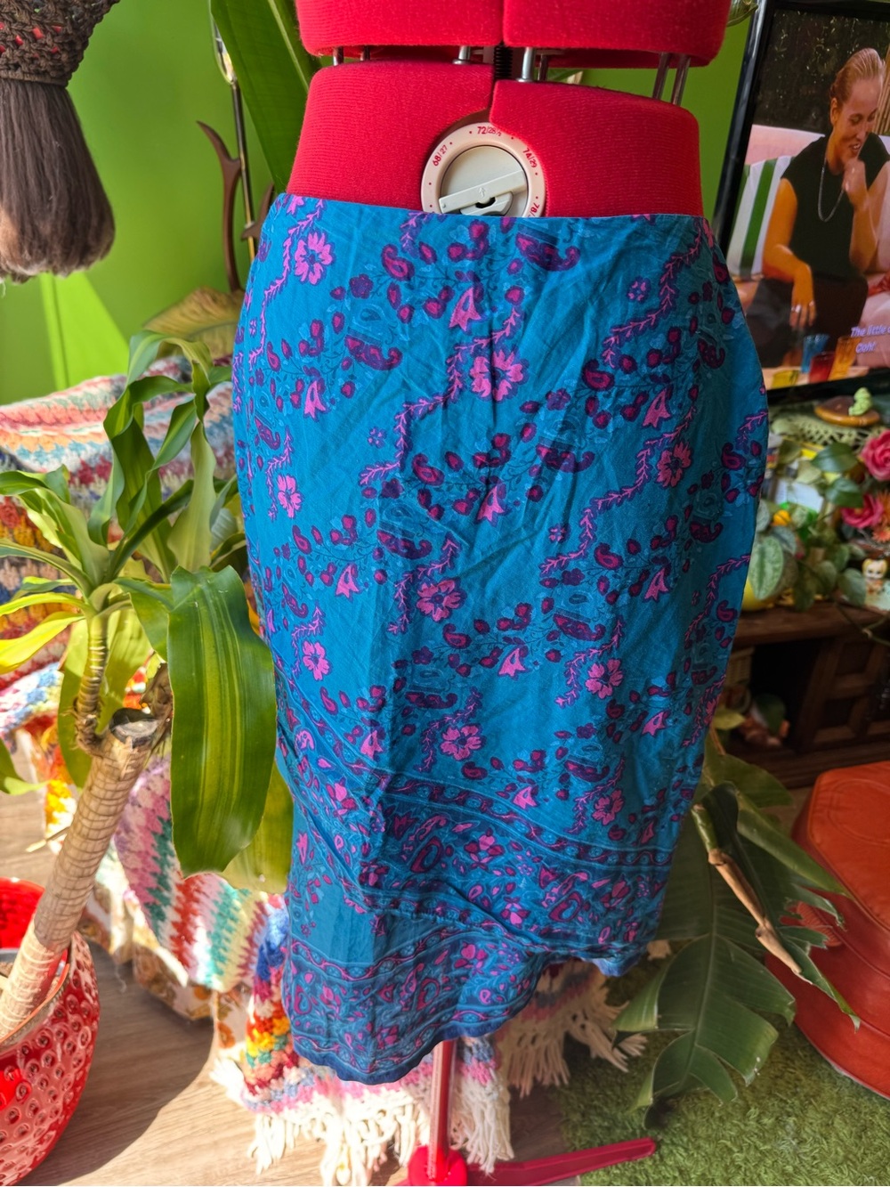 Vintage Midi A-Line Faux wrap skirt